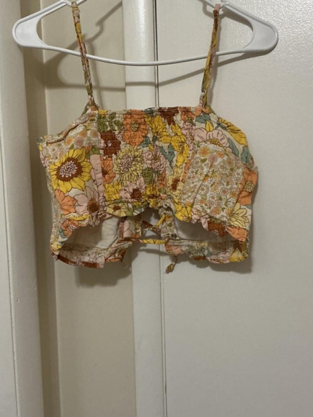 American Eagle Floral Crop Top — Boho Summer Crop, Size M